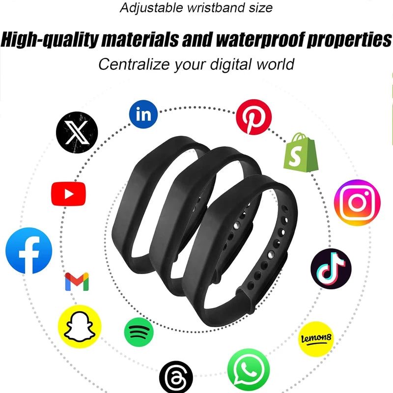 Adjustable NFC Silicone Wristband NTAG215 – Waterproof RFID Bracelet 13.56 MHz