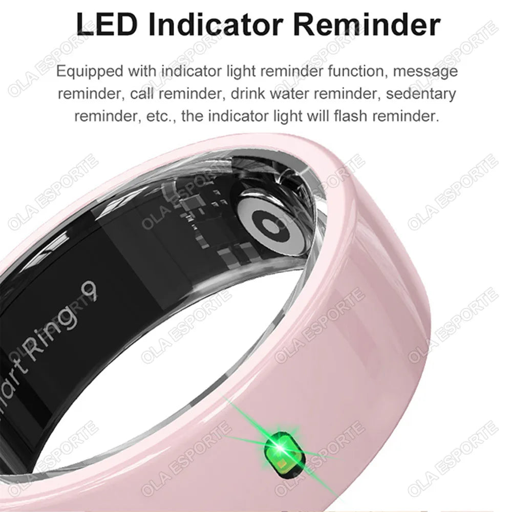 XMSJ NFC Smart Ring 2025 – Keramik, LED, 5ATM Wasserdicht, Gesundheits- & Fitness-Tracking, Gestensteuerung, Multisport