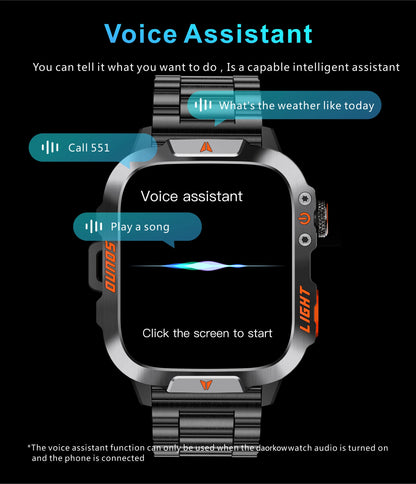 LIGE Militärische Smartwatch 2025 – Wasserdicht, Outdoor Sport Tracker, LED-Taschenlampe, Bluetooth-Anruf | Taggytech