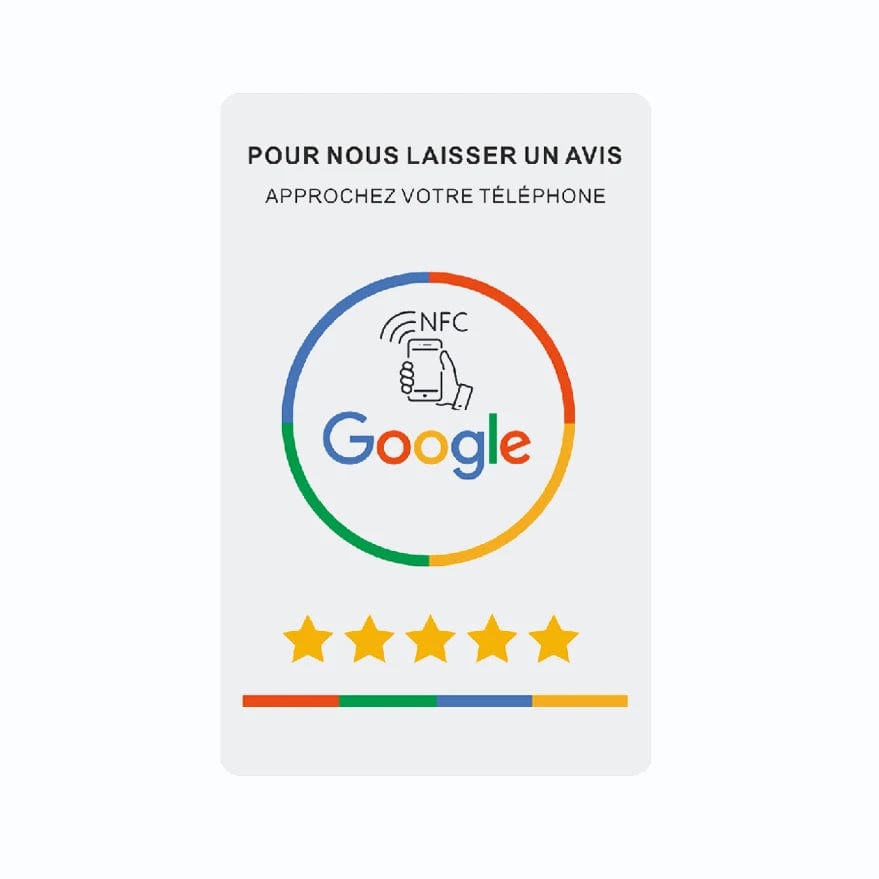 Verbindung zu Google für Kundenfeedback mit der NFC Karte herstellen.
