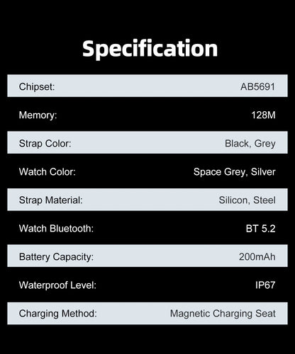 LIGE Smartwatch 2025 – 1,96" AMOLED HD, Bluetooth-Anruf, Fitness & Gesundheit für Herren & Damen | Taggytech