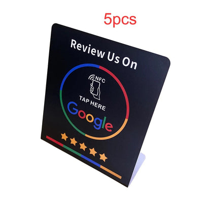 Schnelle Google-Bewertungen mit NFC-Tischständer.