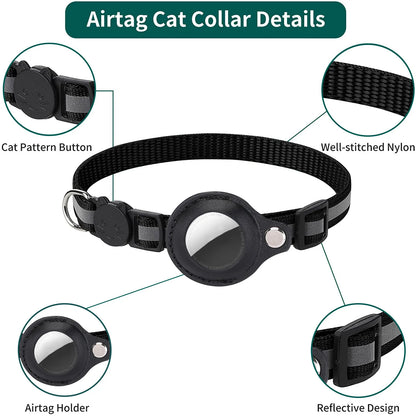 AirTag Cat Collar with Holder – Reflective & Safe | Taggytech