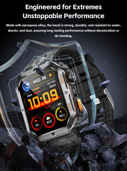 LIGE 2025 Outdoor Smartwatch Herren – 2,01" HD Display, 1000mAh Akku, 3ATM Wasserdicht, Sport & Fitness | Taggytech