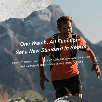 LIGE 2025 Professionelle Sport Smartwatch Herren – Outdoor Wasserdicht, LED-Taschenlampe, Bluetooth Anruf, 2,01" HD Display | Taggytech