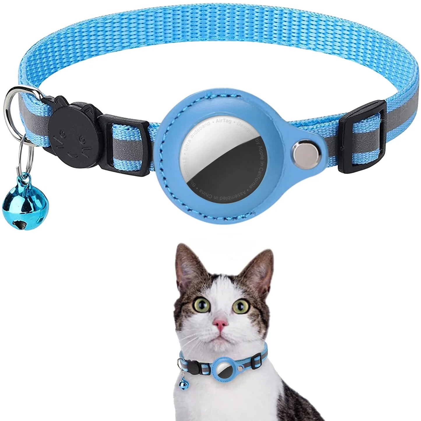 AirTag Cat Collar with Holder – Reflective & Safe | Taggytech