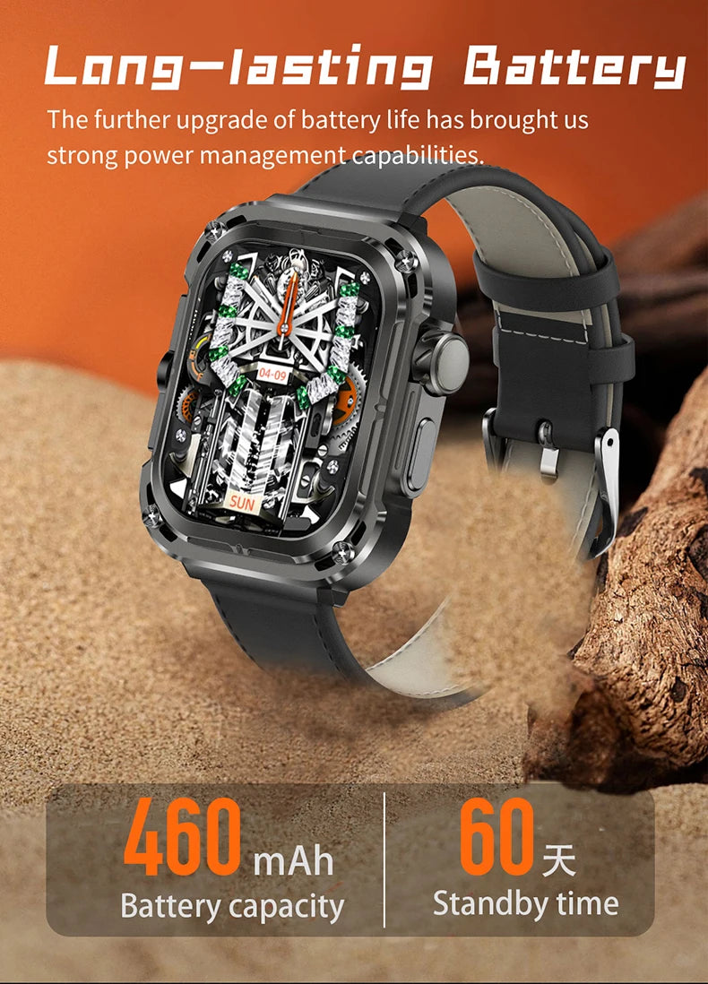 LIGE Outdoor Smartwatch for Men – GPS, Compass, NFC, 2.1" AMOLED, 460 mAh Battery