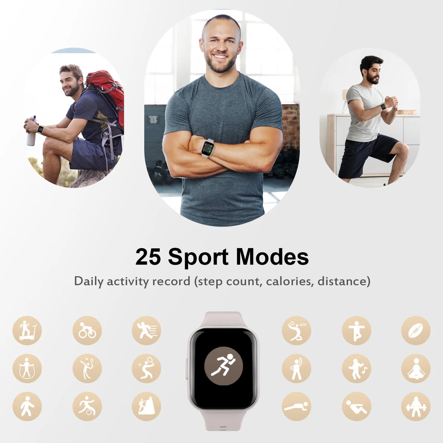 Nerunsa 1,69" Smartwatch – Fitness Tracker für Damen & Herren | Herzfrequenz, Schlafmonitor & Schrittzähler | Taggytech