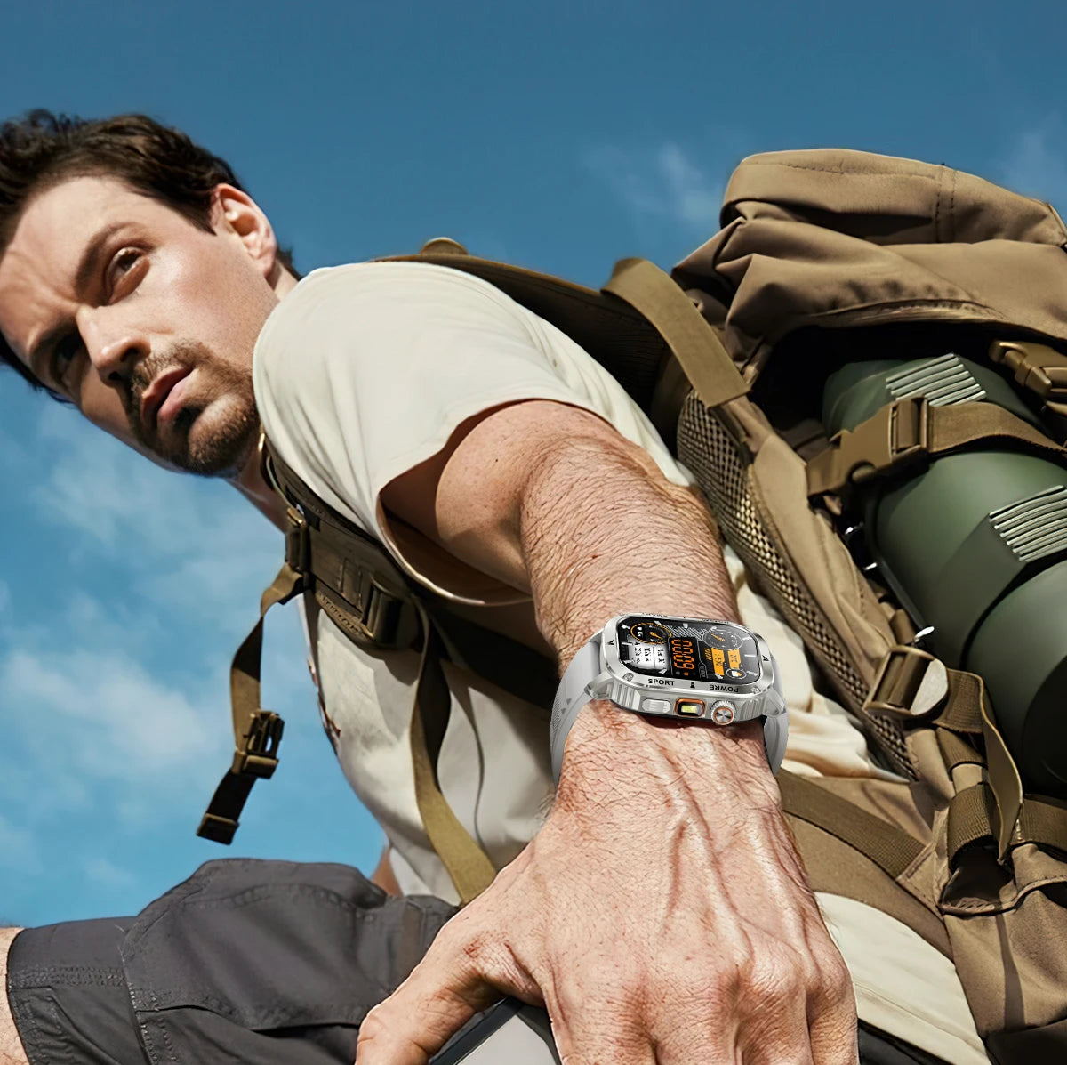 LIGE 2025 Premium Military Smartwatch Men – Outdoor Sports Tracker, Bluetooth Call, Flashlight, IP68 Waterproof, 400 mAh Battery