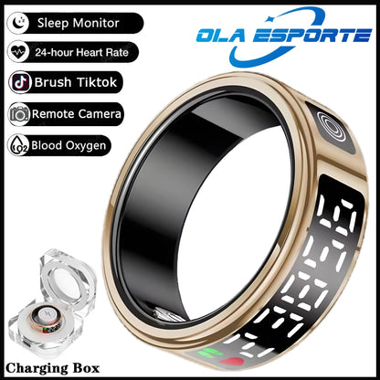 Smart Ring 2025 – LED display, heart rate &amp; fitness tracking, IP68 waterproof