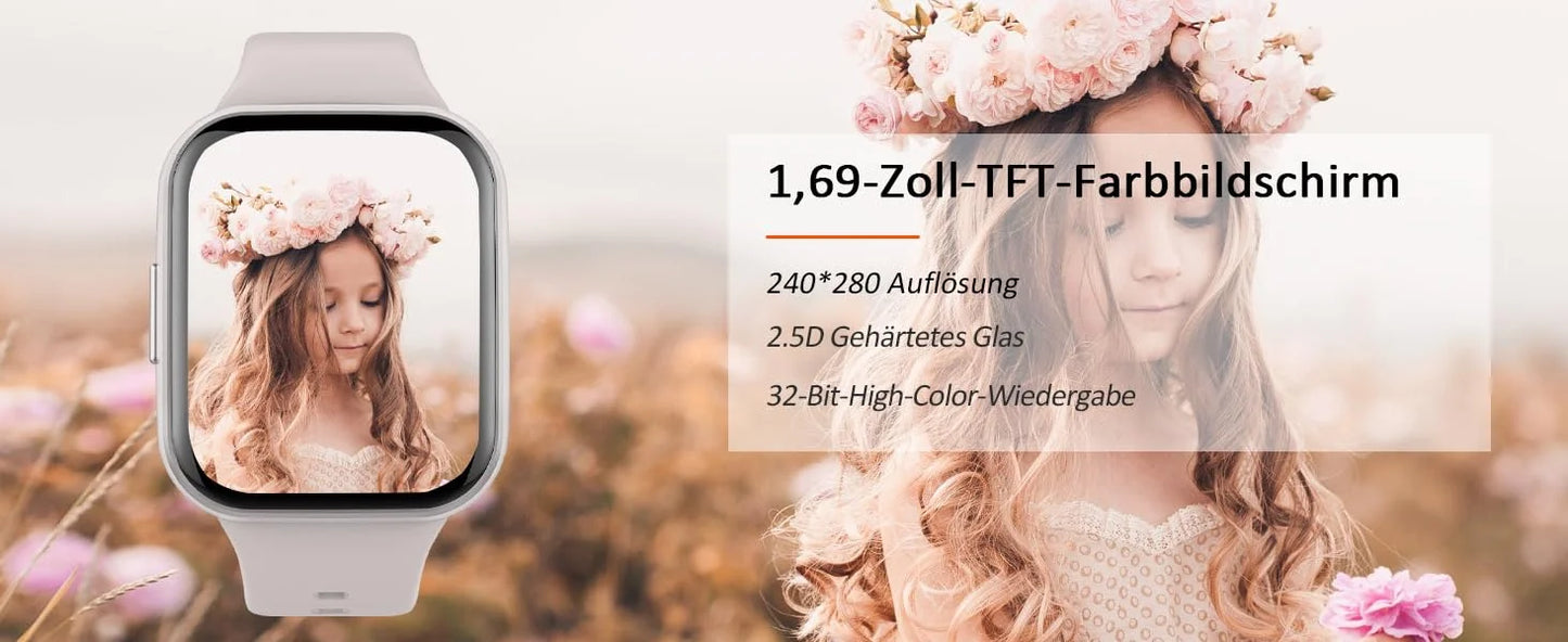 Nerunsa 1,69" Smartwatch – Fitness Tracker für Damen & Herren | Herzfrequenz, Schlafmonitor & Schrittzähler | Taggytech
