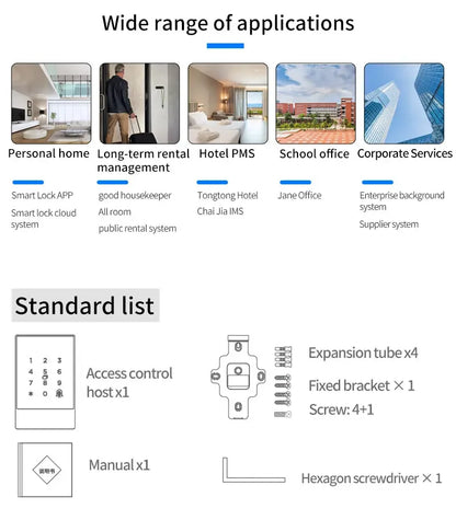 TTLock H3/H3F Fingerprint Door Access Control System – Bluetooth, NFC, RFID, Password & App Control | IP66 Waterproof