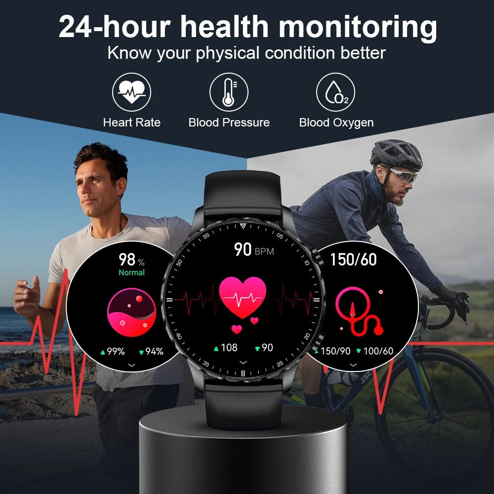LIGE Smartwatch for Men – Bluetooth Call, Fitness &amp; Sports Tracker, IP68 Waterproof