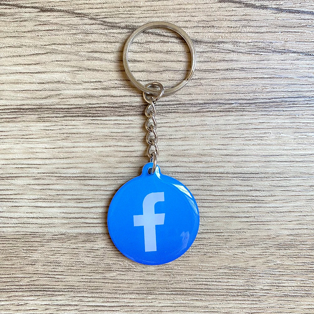 Social Media NFC Tag – Epoxy Keychain with Link Sharing | 13.56 MHz NFC213 | For more followers &amp; reviews