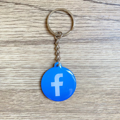 Social Media NFC Tag – Epoxy Keychain with Link Sharing | 13.56 MHz NFC213 | For more followers &amp; reviews