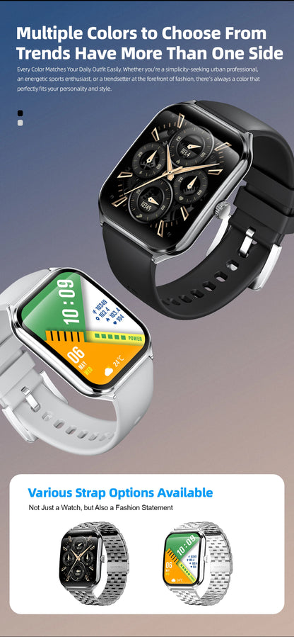 LIGE Smartwatch 2025 – 1,96" AMOLED HD, Bluetooth-Anruf, Fitness & Gesundheit für Herren & Damen | Taggytech