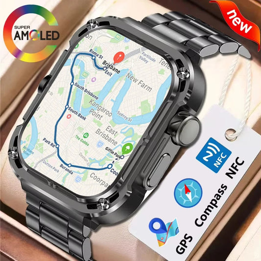 LIGE 2024 GPS Tracker Outdoor Smartwatch Men – 2.1" Ultra-HD AMOLED, 460 mAh, NFC &amp; Compass, Sport &amp; Fitness