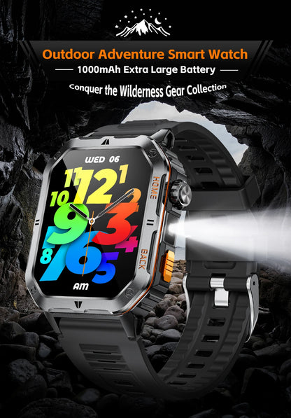 LIGE 2025 Outdoor Smartwatch Herren – 2,01" HD Display, 1000mAh Akku, 3ATM Wasserdicht, Sport & Fitness | Taggytech