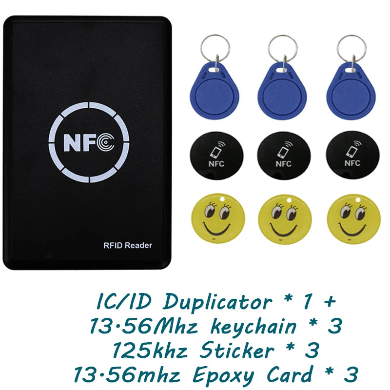 NFC &amp; RFID Dualband Reader/Writer – USB Card Copier for 13.56 MHz &amp; 125 kHz, UID/CUID/FUID Cloner, T5577 Writer, Software included