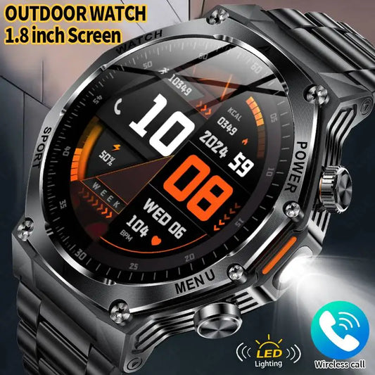 LIGE Smartwatch Men 2025 – Military Outdoor, 1.8" HD AMOLED, 800 mAh Battery, Heart Rate &amp; Bluetooth Call, Sports Smartwatch for Android &amp; iOS