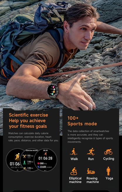 LIGE Smartwatch Herren 2025 – Militär Outdoor, 1,8" HD AMOLED, 800 mAh Batterie, Herzfrequenz & Bluetooth-Anruf, Sport-Smartwatch für Android & iOS