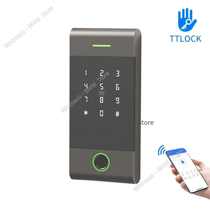 TTLock Fingerprint Access Control – Metal Housing, Rainproof, App & PIN, 13.56 MHz IC Card Reader