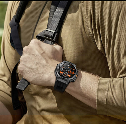 LIGE Smartwatch Herren 2025 – Militär Outdoor, 1,8" HD AMOLED, 800 mAh Batterie, Herzfrequenz & Bluetooth-Anruf, Sport-Smartwatch für Android & iOS