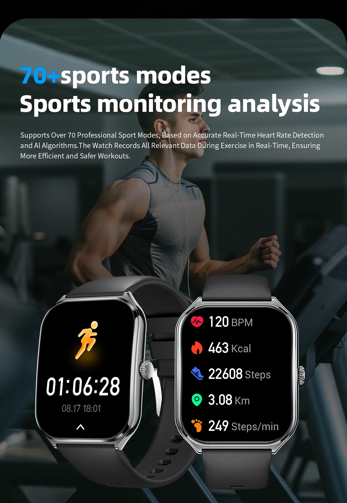 LIGE Smartwatch 2025 – 1,96" AMOLED HD, Bluetooth-Anruf, Fitness & Gesundheit für Herren & Damen | Taggytech