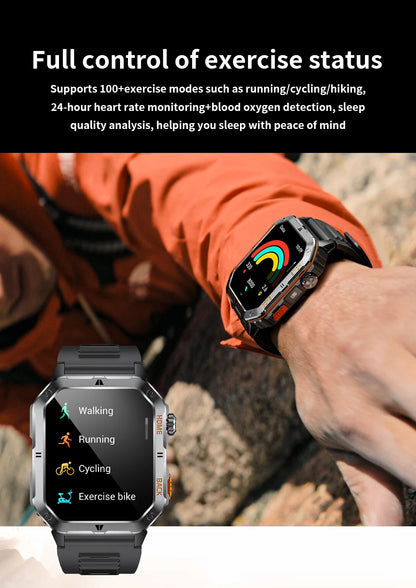 LIGE 2025 Outdoor Smartwatch Herren – 2,01" HD Display, 1000mAh Akku, 3ATM Wasserdicht, Sport & Fitness | Taggytech