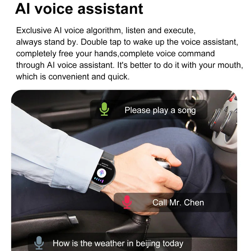 ساعة ذكية DT4+ مزودة بتقنية NFC ومكالمات بلوتوث - نظام تحديد المواقع العالمي (GPS)، مساعد صوتي، دقة 390×390 بكسل، شحن لاسلكي | للرجال والنساء