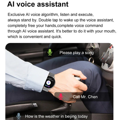 ساعة ذكية DT4+ مزودة بتقنية NFC ومكالمات بلوتوث - نظام تحديد المواقع العالمي (GPS)، مساعد صوتي، دقة 390×390 بكسل، شحن لاسلكي | للرجال والنساء
