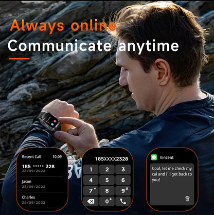 LIGE 2025 Premium Military Smartwatch Men – Outdoor Sports Tracker, Bluetooth Call, Flashlight, IP68 Waterproof, 400 mAh Battery