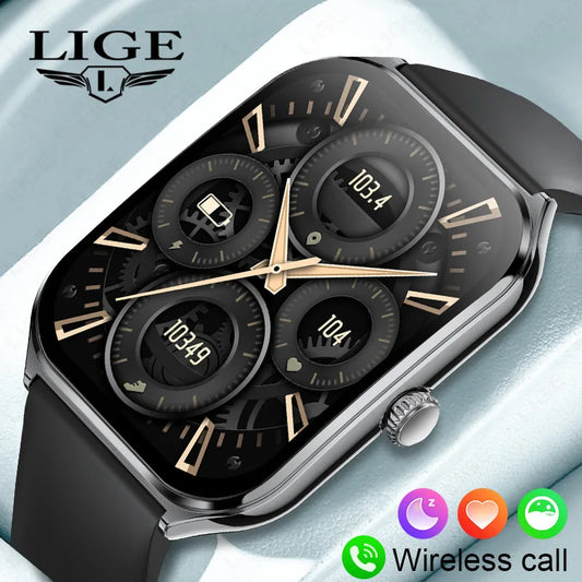 LIGE BWMT61 Smartwatch 2025 – 1.96" AMOLED HD, Bluetooth Calling, Fitness &amp; Health Monitoring for Men &amp; Women