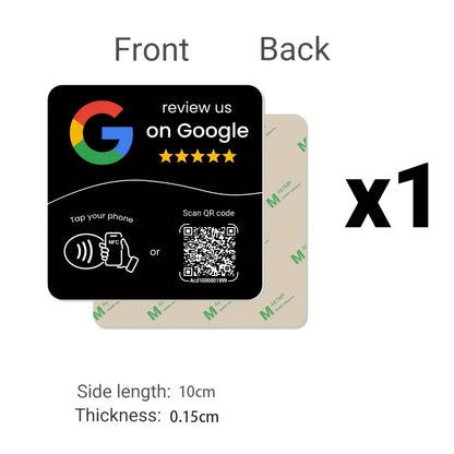 Google Review NFC Card – NTAG215 Chip, Programmable & QR Code | Taggytech