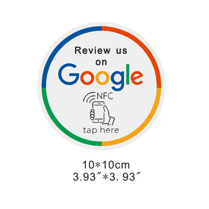 Runder 10 cm NFC Aufkleber – Google, Instagram & Tripadvisor kompatibel