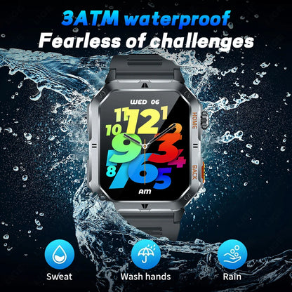LIGE 2025 Outdoor Smartwatch Herren – 2,01" HD Display, 1000mAh Akku, 3ATM Wasserdicht, Sport & Fitness | Taggytech