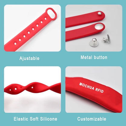 Adjustable NFC Silicone Wristband NTAG215 – Waterproof RFID Bracelet 13.56 MHz