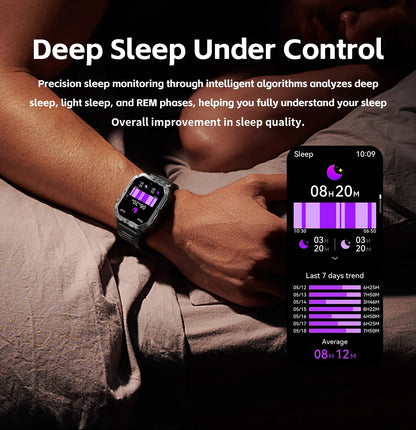 LIGE 2025 Outdoor Smartwatch Herren – 2,01" HD Display, 1000mAh Akku, 3ATM Wasserdicht, Sport & Fitness | Taggytech