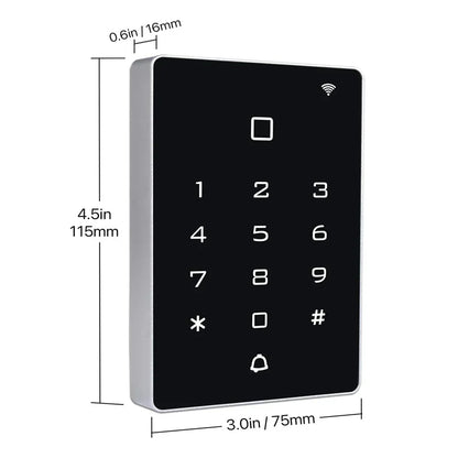 Tuya WiFi Access Control – IP68 Waterproof RFID Keypad, 2000 Users, Touch Panel, App Control | Taggytech