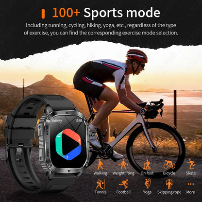 LIGE 2025 Premium Military Smartwatch Men – Outdoor Sports Tracker, Bluetooth Call, Flashlight, IP68 Waterproof, 400 mAh Battery