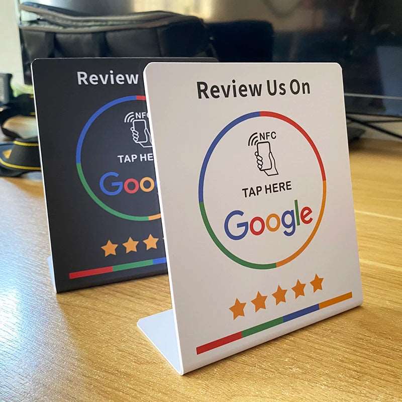 Google Review NFC Stand Touchless NFC Display To Scan For Google Review  NFC216 13.56mhz Menu Stand