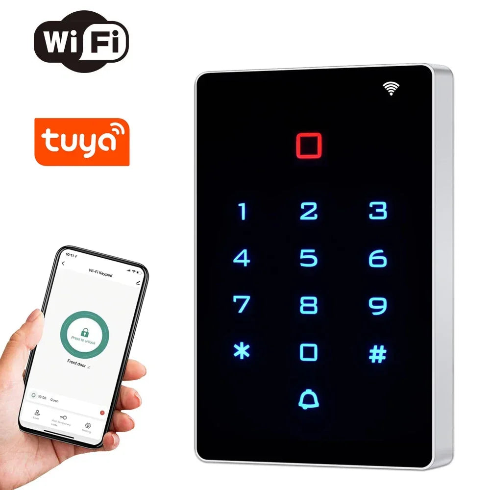 Tuya WiFi Access Control – IP68 Waterproof RFID Keypad, 2000 Users, Touch Panel, App Control | Taggytech