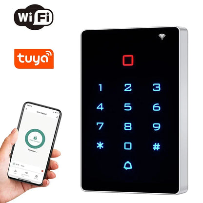 Tuya WiFi Access Control – IP68 Waterproof RFID Keypad, 2000 Users, Touch Panel, App Control | Taggytech