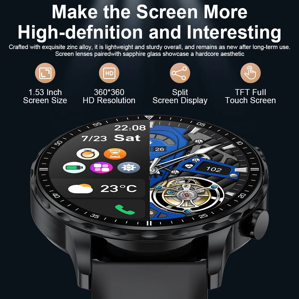 LIGE Smartwatch for Men – Bluetooth Call, Fitness &amp; Sports Tracker, IP68 Waterproof