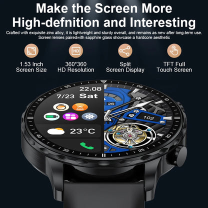LIGE Smartwatch for Men – Bluetooth Call, Fitness &amp; Sports Tracker, IP68 Waterproof