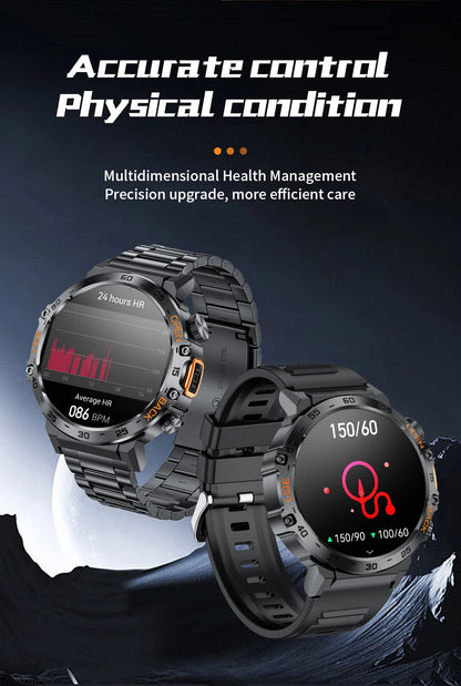 LIGE Militär Outdoor Smartwatch Herren 2024 – AMOLED HD, Bluetooth-Anrufe, Fitness & Sport, IP68 Wasserdicht | Taggytech