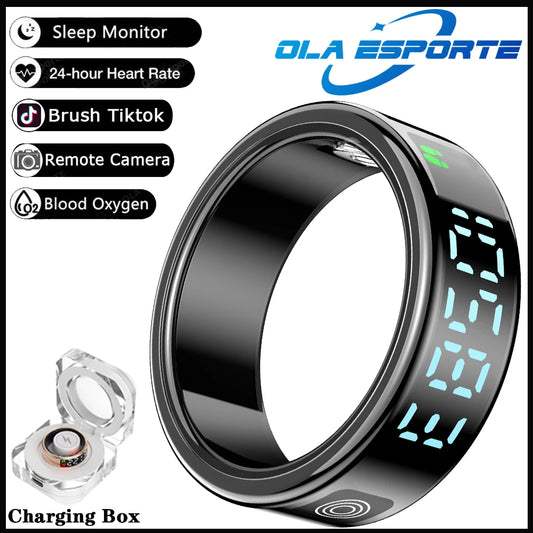 Smart Ring 2025 – LED display, heart rate &amp; fitness tracking, IP68 waterproof