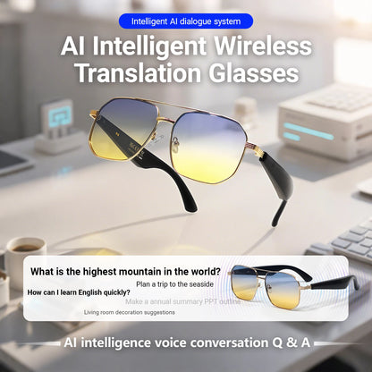 LIGE Smart Sunglasses 2025 – Bluetooth Call, AI Translation, UV400, for Women & Men