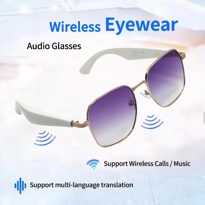 LIGE BWGY300 Smart Glasses 2025 – Women's Bluetooth Sunglasses, AI Translation, UV400, Music &amp; Calls