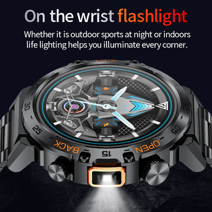 LIGE Militär Outdoor Smartwatch Herren 2024 – AMOLED HD, Bluetooth-Anrufe, Fitness & Sport, IP68 Wasserdicht | Taggytech